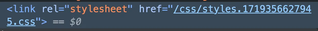 Dev mode stylesheet link